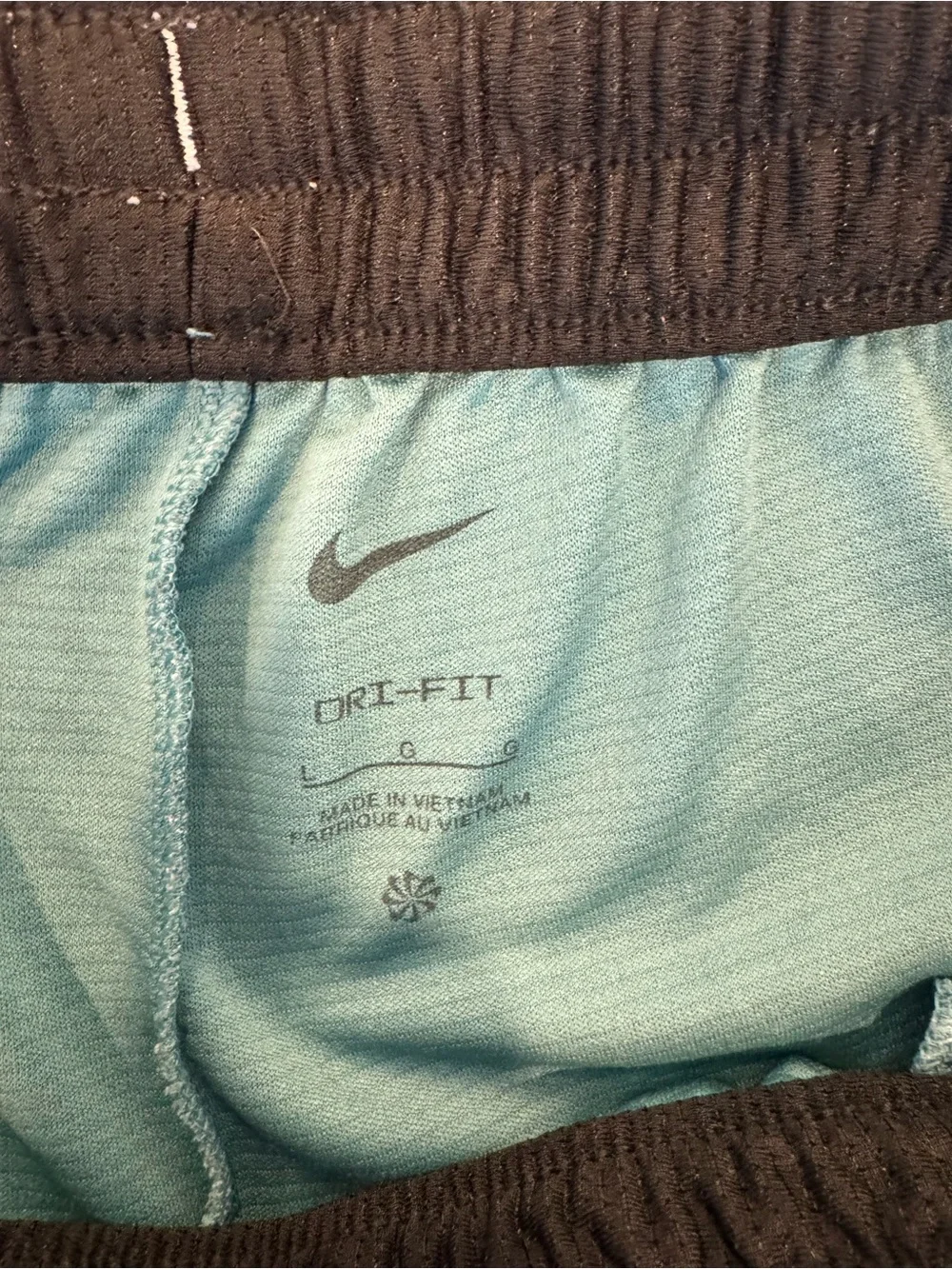 Nike Teal Basketball Shorts with Multicolor Side Panels
